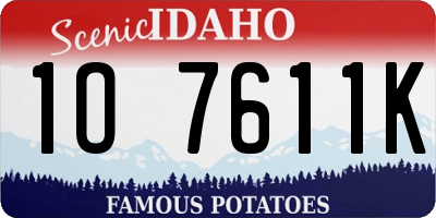 ID license plate 1O7611K
