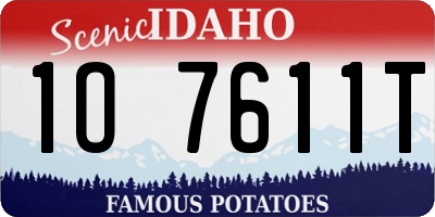 ID license plate 1O7611T