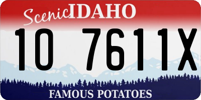 ID license plate 1O7611X