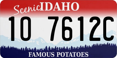 ID license plate 1O7612C