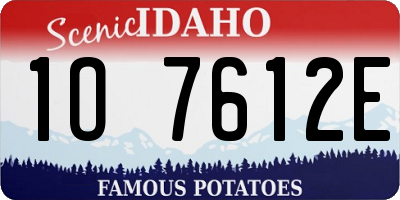 ID license plate 1O7612E