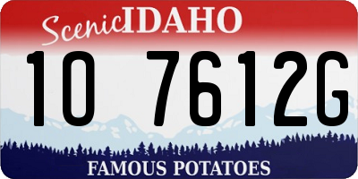 ID license plate 1O7612G