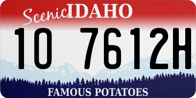 ID license plate 1O7612H