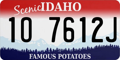 ID license plate 1O7612J