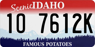 ID license plate 1O7612K