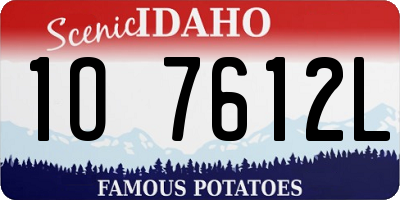 ID license plate 1O7612L