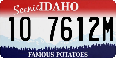 ID license plate 1O7612M