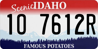 ID license plate 1O7612R