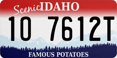 ID license plate 1O7612T