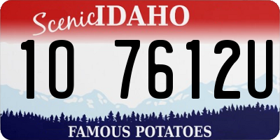 ID license plate 1O7612U