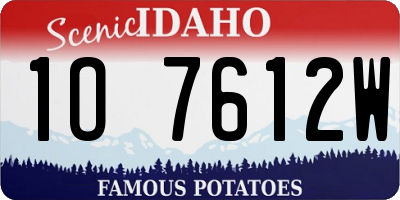 ID license plate 1O7612W