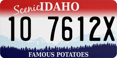ID license plate 1O7612X