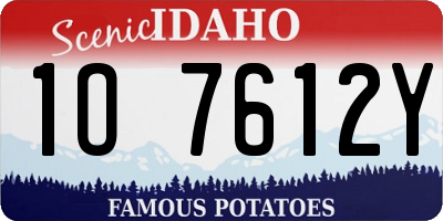 ID license plate 1O7612Y
