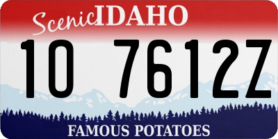 ID license plate 1O7612Z