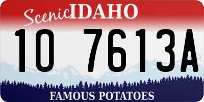 ID license plate 1O7613A