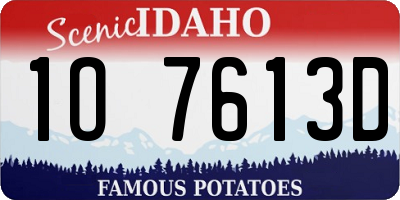 ID license plate 1O7613D