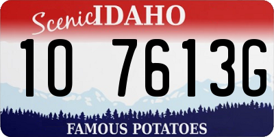 ID license plate 1O7613G