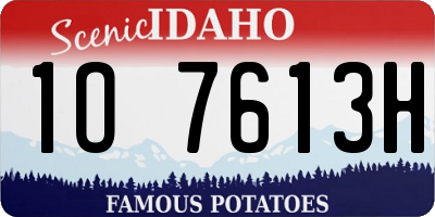 ID license plate 1O7613H