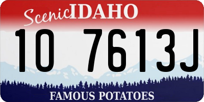 ID license plate 1O7613J
