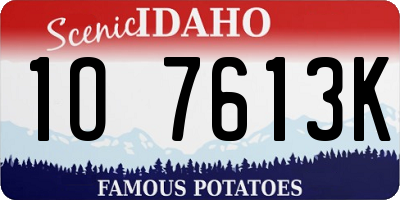 ID license plate 1O7613K