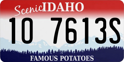 ID license plate 1O7613S