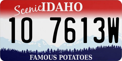 ID license plate 1O7613W