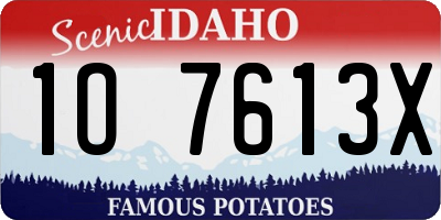 ID license plate 1O7613X