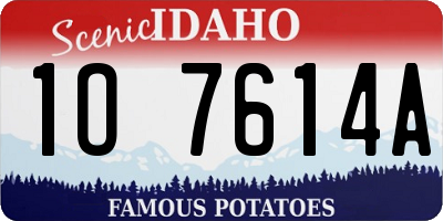 ID license plate 1O7614A