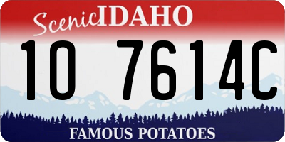 ID license plate 1O7614C