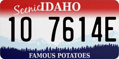 ID license plate 1O7614E
