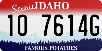 ID license plate 1O7614G