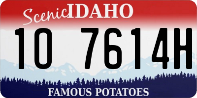 ID license plate 1O7614H