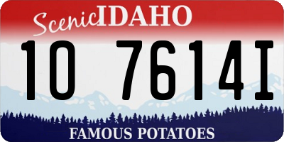 ID license plate 1O7614I