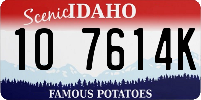 ID license plate 1O7614K
