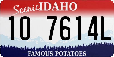 ID license plate 1O7614L