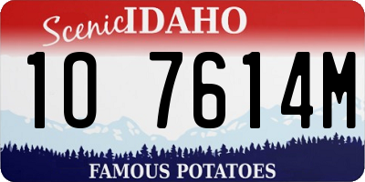 ID license plate 1O7614M