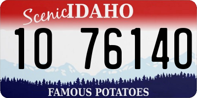 ID license plate 1O7614O