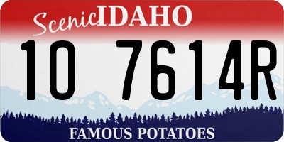ID license plate 1O7614R