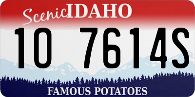 ID license plate 1O7614S