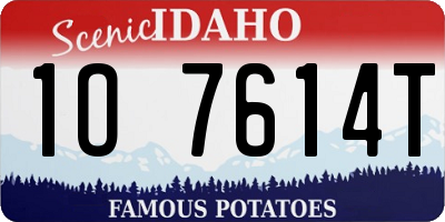 ID license plate 1O7614T