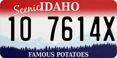 ID license plate 1O7614X