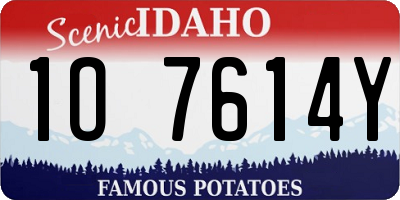 ID license plate 1O7614Y