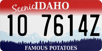 ID license plate 1O7614Z