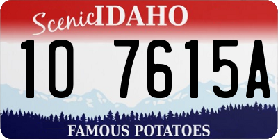 ID license plate 1O7615A