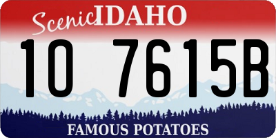 ID license plate 1O7615B
