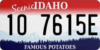 ID license plate 1O7615E