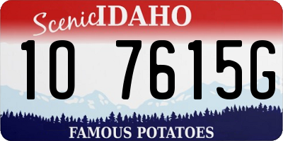 ID license plate 1O7615G