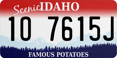 ID license plate 1O7615J