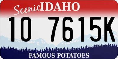 ID license plate 1O7615K