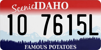 ID license plate 1O7615L